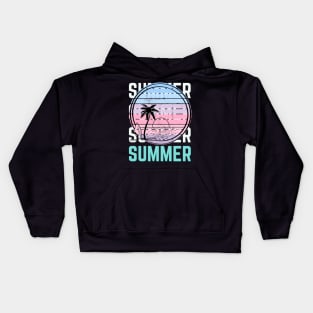 Hello summer Beach summertime Adventure travel lover palm tree sun Kids Hoodie